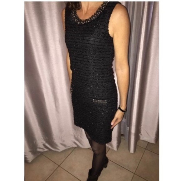 Dress L sleeveless black Étincelle sparkling - Picture 1 of 6